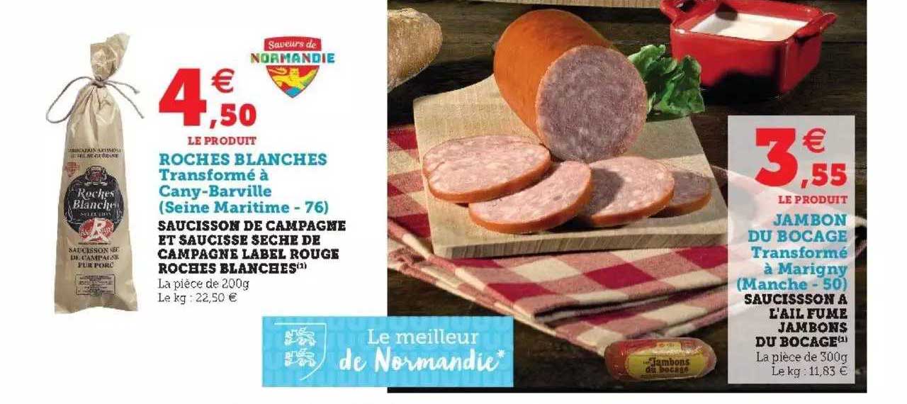 saucisson de campagne et saucisse sèche de campagne label rouge roches blanches