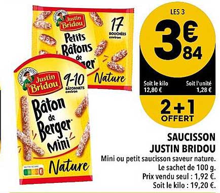 Saucisson Justin Bridou