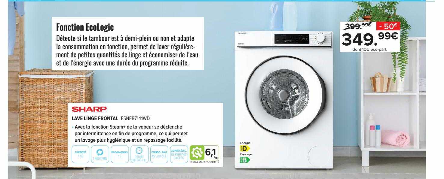 sharp lave linge frontal