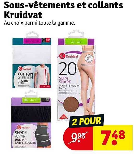 sous-vêtements et collants kruidvat