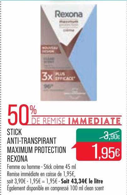 stick anti-transpirant maximum protection rexona