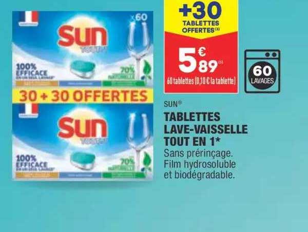 tablettes lave-vaisselle tout en 1*