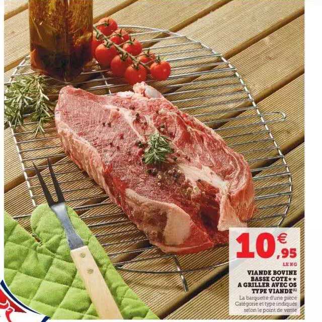 viande bovine basse côte**à griller avec os type viande