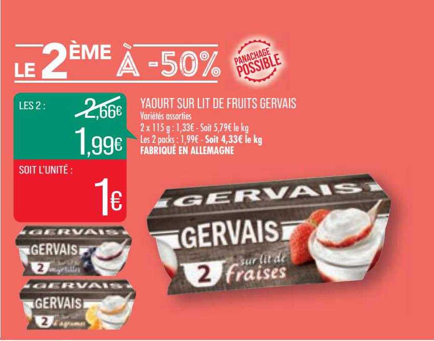 Yaourt Sur Lit De Fruits Gervais