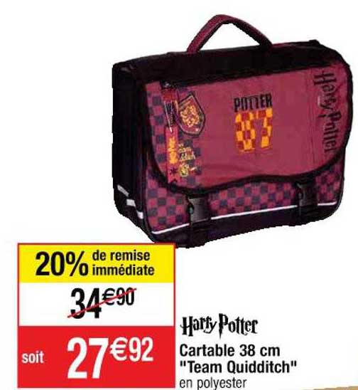 cartable 38 cm "team quidditch" harry potter