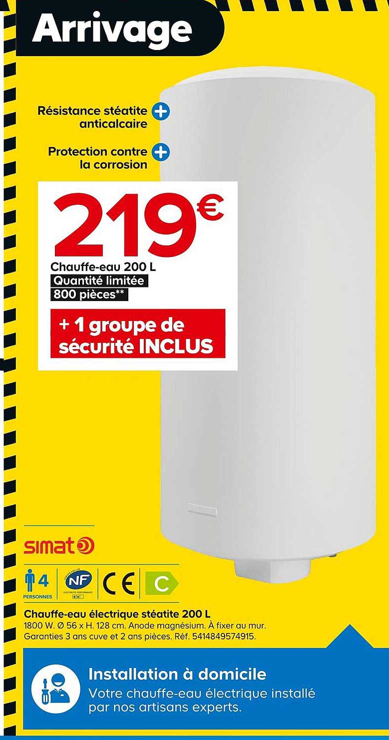 chauffe-eau électique stéatite 200l