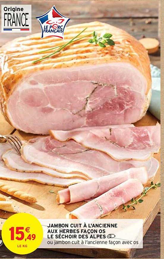 jambon cuit à l'ancienne aux herbes façon os le séchoir des alpes