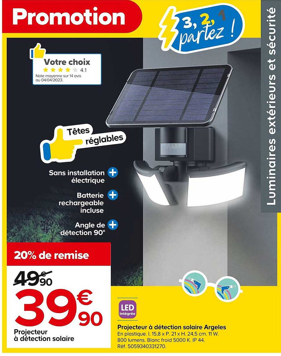 projecteur à détection solaire argeles