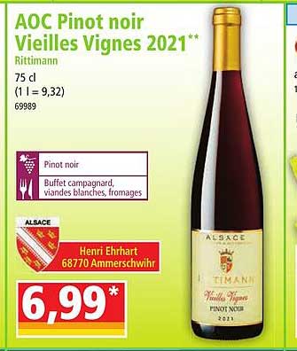 aoc pinot noir vieilles vignes 2021 rittimann