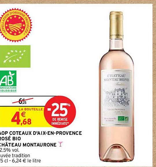 aop côteaux d'aix-en-provence rosé bio château montaurone