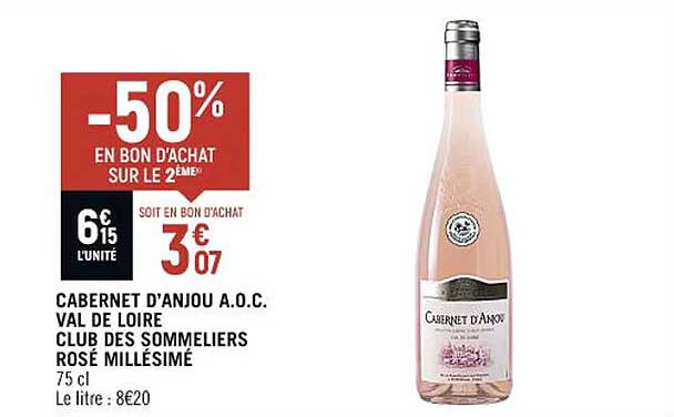 cabernet d'anjou a.o.c. val de loire club des sommeliers rosé millésimé