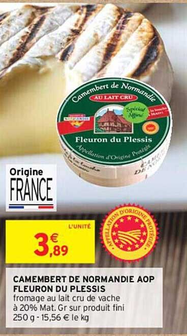 camembert de normandie aop fleuron du plessis
