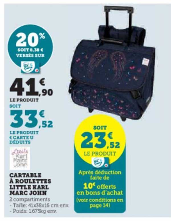 cartable à roulettes little karl marc john