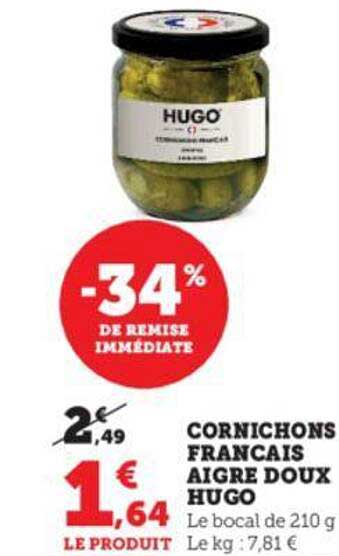 cornichons français aigre doux hugo