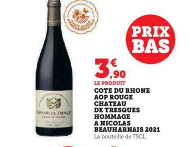 côte du rhône aop rouge château de tresques hommage beauharnais  2021