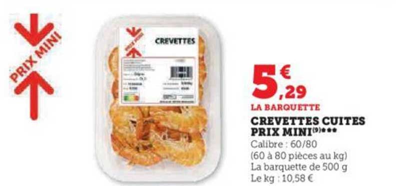 crevettes cuites prix mini