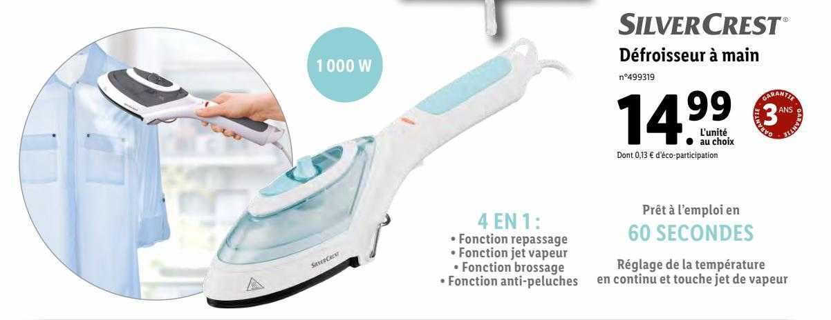 défroisseur à main silver crest