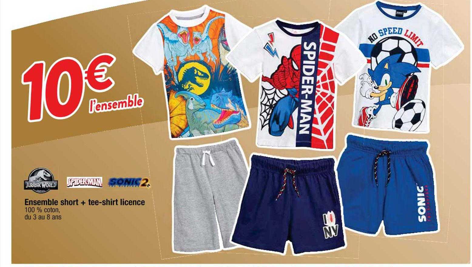 ensemble short + tee-shirt licence