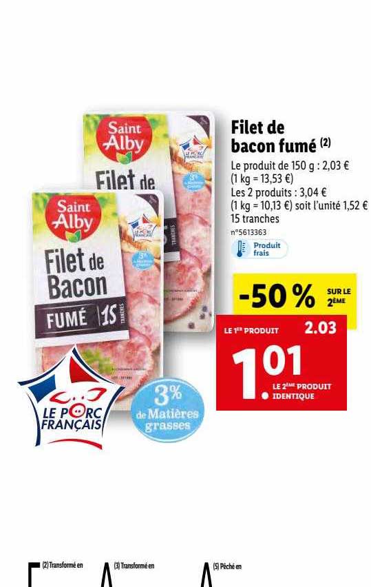 filet de bacon fumé saint alby