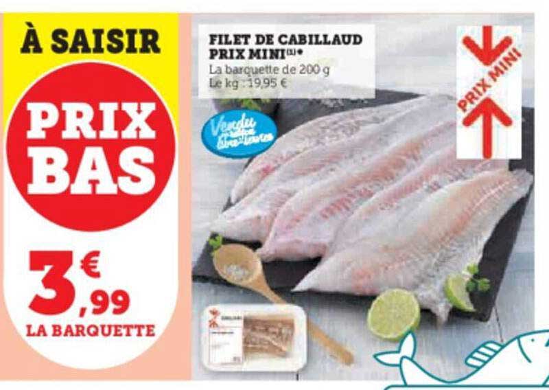 filet de cabillaud prix mini