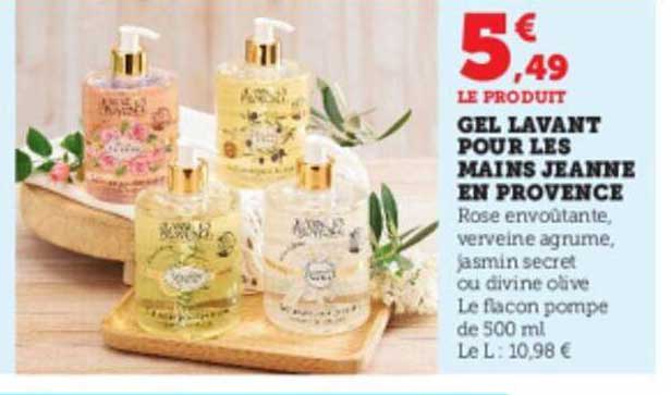 gel lavant pour les mains jeanne en provence