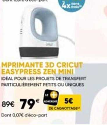 imprimante 3d cricut easypress zen mini