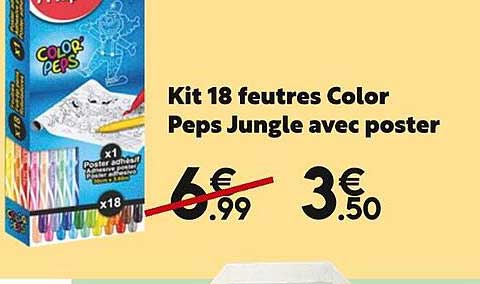 kit 18 feutres color peps jungle avec poster