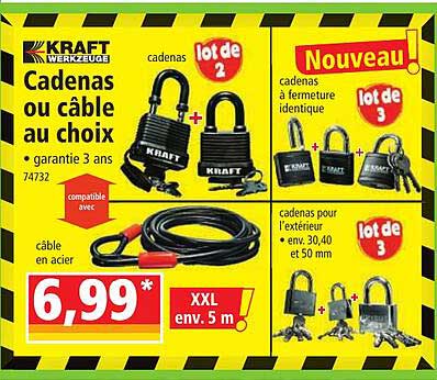 Kraft Cadenas Ou Câble Au Choix