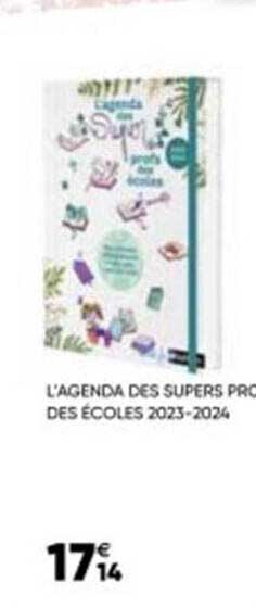 l'agenda des supers pro des écoles 2023-2024