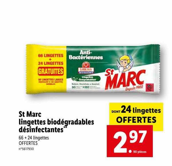 lingettes biodégradables désinfectantes st marc