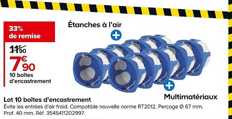 lot 10 boîtes d'encastrement