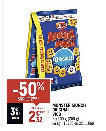 Monster Munch Original Vico -50% Sur Le 2ème