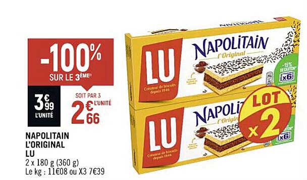 napolitain l'original lu -100% sur le 3ème
