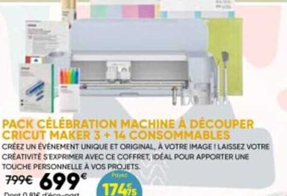 Pack Célébration Machine à Découper Cricut Maker 3 + 14 Consommables