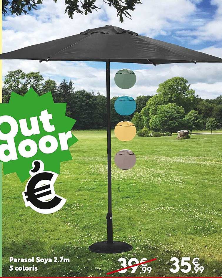 parasol soya 2.7 m 5 coloris