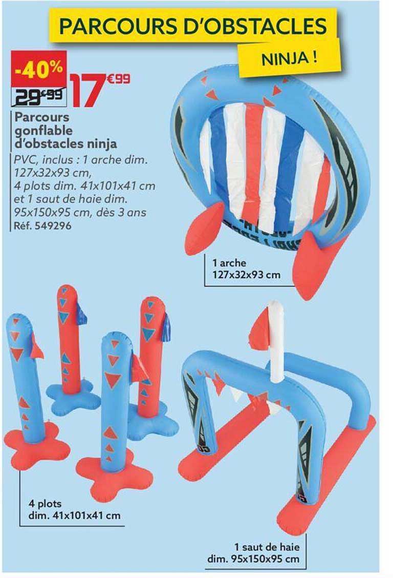 parcours gonflable d'obstacles ninja