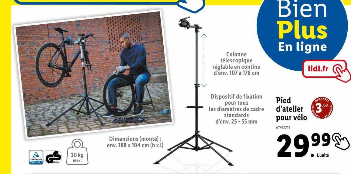 pied d'atelier pour vélo