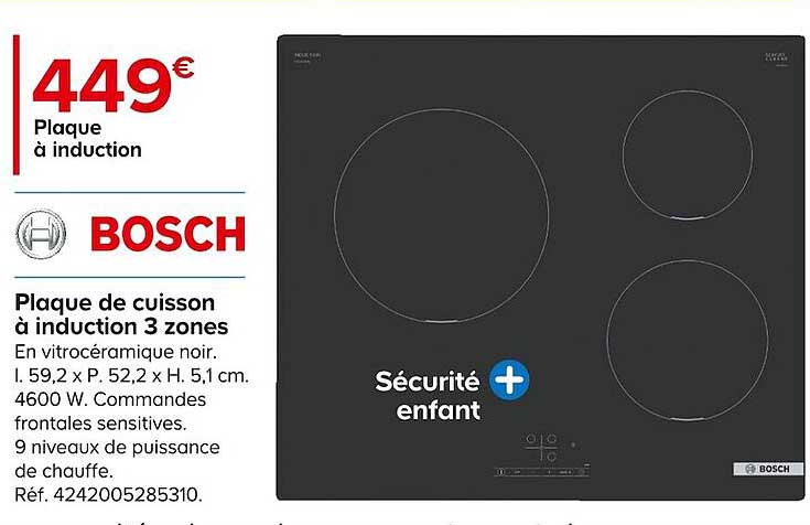 plaque de cuisson à induction 3 zones