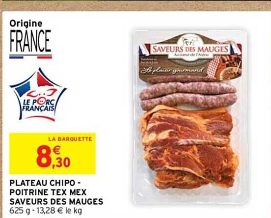 plateau chipo - poitrine tex mex saveurs des mauges