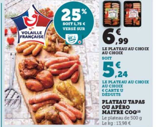 plateau tapas ou apéro maître coq