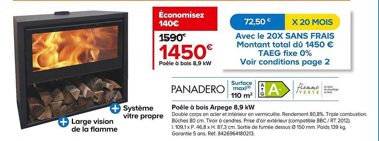 Poêle à Bois Arpege 8,9 Kw