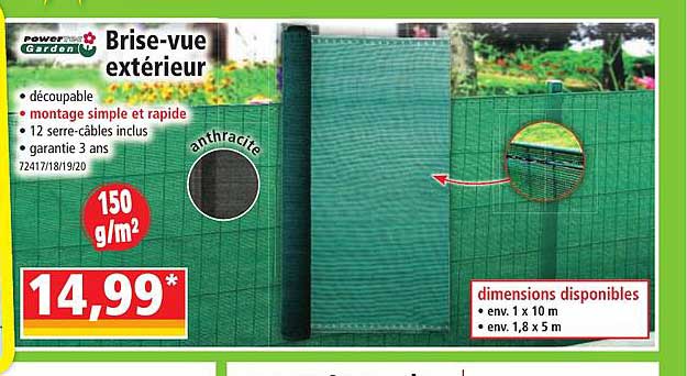 power tec brise-vue extérieur