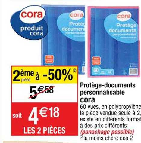 protège-documents personnalisable cora