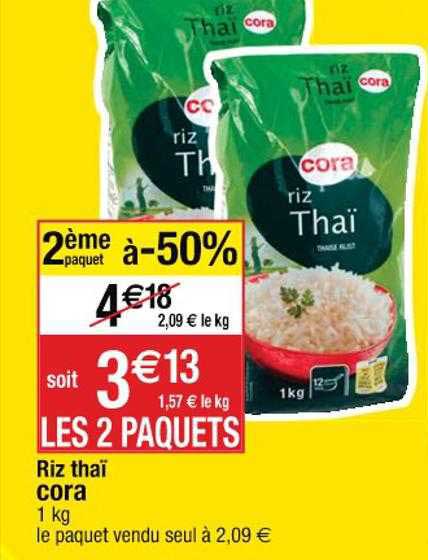 Riz Thaï Cora 2ème Paquet à -50%