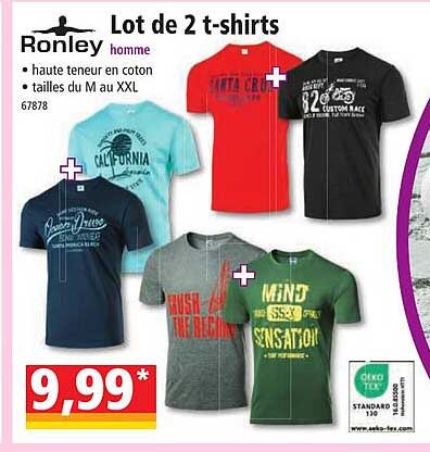 ronley lot de 2 t-shirts