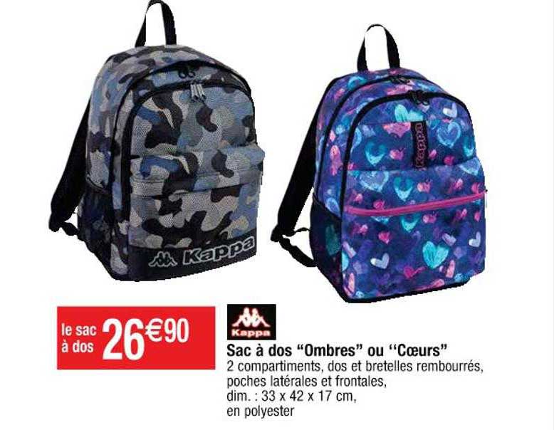 Sac à Dos "ombres" Ou "cœur" Kappa