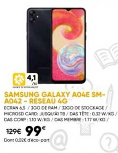 samsung galaxy A04e sm-a042 - reseau 4g