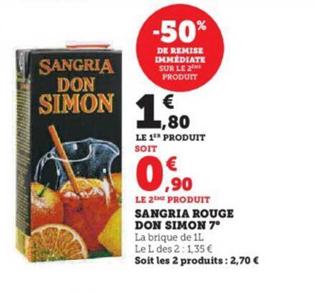 sangria rouge don simon 7°