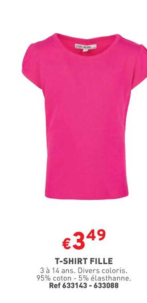 t-shirt fille 3 à 14 ans