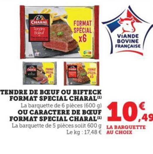 tendre de bœuf ou bifteck format spécial charal ou caractère de bœuf format spécial charal